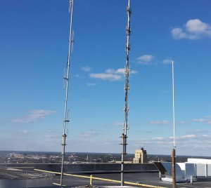 RARC D-Star repeater antennas high above downtown Richmond